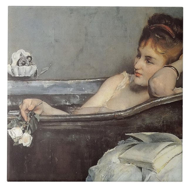 Elegant Kvinnor i Bath (av Alfred Stevens) Kakelplatta (Framsidan)