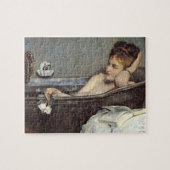 Elegant Kvinnor i Bath (av Alfred Stevens) Pussel (Horisontell)