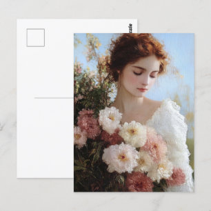 Elegant Kvinnor med blommor Vykort