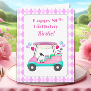 Elegant Kvinnors Golf Party Cart 80:e födelsedag Kort