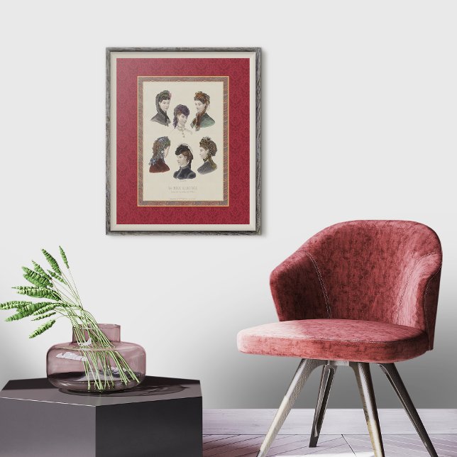 Elegant Kvinnors hattar och Bonnets Victorias Vint Poster (Skapare uppladdad)