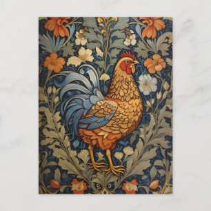 Elegant kyckling William Morris Inspirerad blomste Vykort