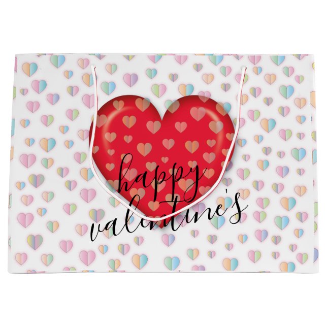 Elegant kycklingvalentinspresentpåse med hjärta (Framsidan)