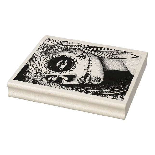 Elegant La Catrina Frimärke Stämpel (Stämpel)