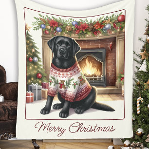 Elegant Labour Retriever Hund God jul Fleecefilt