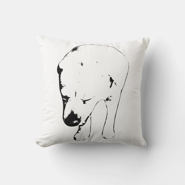 Elegant Labrador Porträtt, Downcast Gaze Kudde (Framsida)