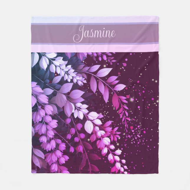Elegant Laburnum-kaskad Fleecefilt (Framsidan)