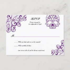 Elegant Lace Dödskalle Calavera RSVP-kort OSA Kort