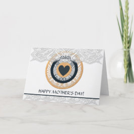 Elegant Lacey Mors dag Card med hjärta Helgkort