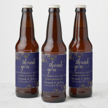 Elegant Lacy Guld på Tack vid marinblå Bröllop