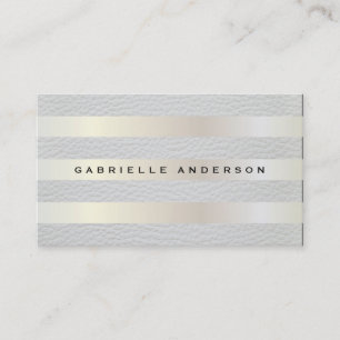 Elegant läder med Luxe Metallic Rand Mönster Visitkort