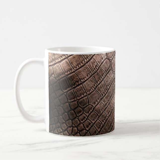 Elegant, läder, mönster nära varandra. kaffemugg (Vänster)