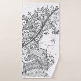 Elegant Lady Portrait: Vintage Hat Fashion Art