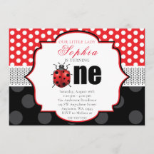 Elegant Ladybug Polka dot First Birthday