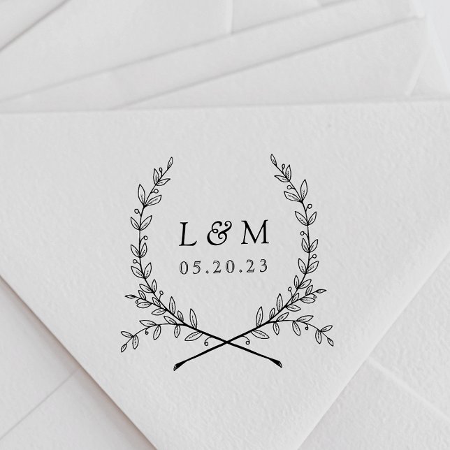 Elegant lager monogram bröllop Spara datum Stämpel (Skapare uppladdad)