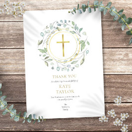 Elegant lagerbladskrans Begravningsminne Guldkors Tack Kort