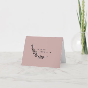 Elegant lagerkrans dammig rosa svart vikbar tack kort