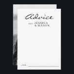 Elegant - lägg över moderna Bröllop-rådgivningskor Rådkort<br><div class="desc">Be alla era gäster i bröllop att  sitt bästa råd till nylingarna! Anpassa enkelt med namn och foto på baksidan.</div>