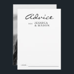Elegant - lägg över moderna Bröllop-rådgivningskor Rådkort<br><div class="desc">Be alla era gäster i bröllop att  sitt bästa råd till nylingarna! Anpassa enkelt med namn och foto på baksidan.</div>