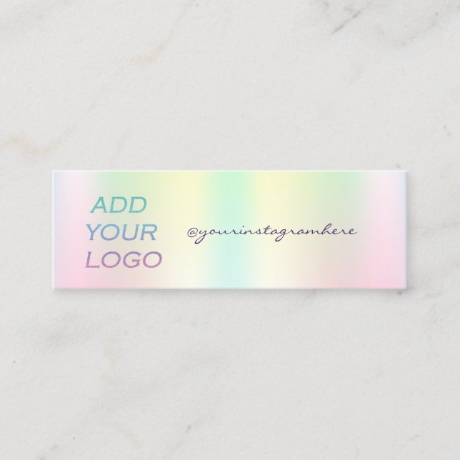 Elegant Lägg till din logotyp Holografisk Mini Visitkort (Framsida)