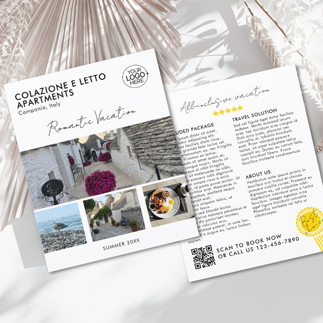 Elegant Lägg till din Logotyp Photo Grid QR-kodkam Flygblad (Elegant Add Your Logo Photo Grid QR Code Promo Flyer)