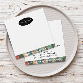 Elegant Lägg Till Din Logotyp Stift Örhänge Visnin Fyrkantigt Visitkort