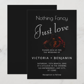 Elegant - lägsta minimalistiska Mörk Moody Bröllop Inbjudningar