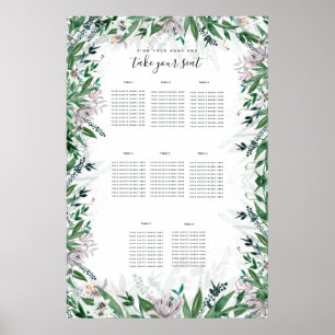 Elegant land blommigt gräns poster