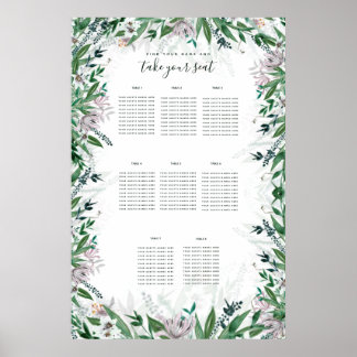 Elegant land blommigt gräns poster