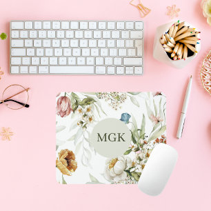 Elegant Land Blommigt Monogram Musmatta