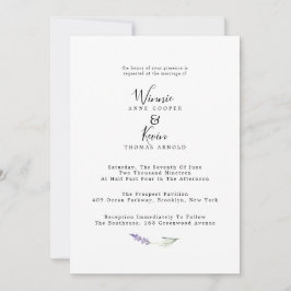 Elegant Land Lavender Bröllop Inbjudningar