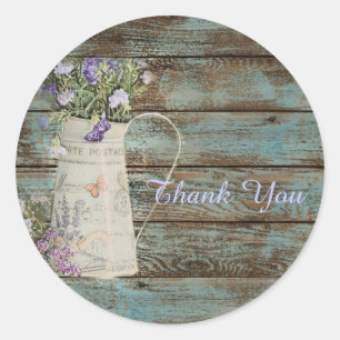 elegant land lavender vintage tack runt klistermärke