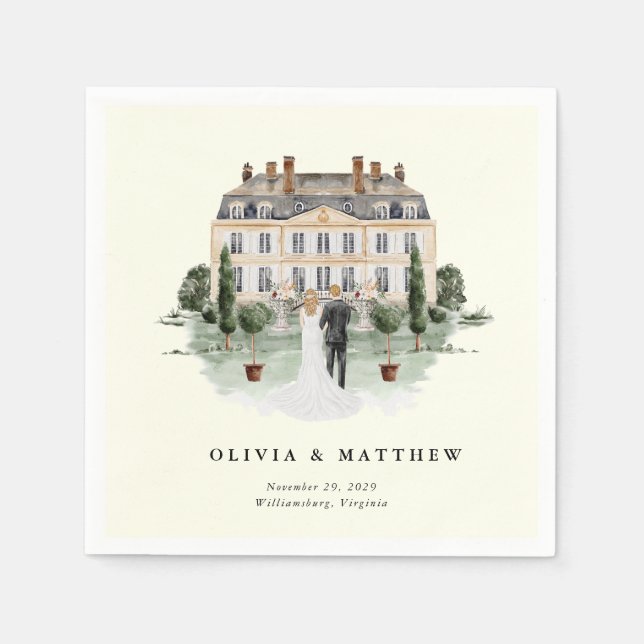 Elegant Land Manor | Ranch-Landsbyggsbröllop Pappersservett (Framsidan)