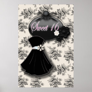Elegant Land Ro SVEET 16 SVARTA GETTER poster