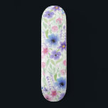 Elegant Land Rosa Lila Blue Watercolor Flower Mini Skateboard Bräda 18,5 Cm<br><div class="desc">Denna moderna och elegant mönster är en perfekt för sommar- och vår-säsongerna. Den har en rosa, lila, blått, grönt, svart och gult handmålade vattenfärger och löv mönster ovanpå en vit, enkel bakgrund.***VIKTIG KONSTRUKTION: Om du vill ha en anpassad design-begäran, till exempel matchande produktbegäranden, ändringar i färg, placeringsändringar eller andra ändringsbegäranden,...</div>