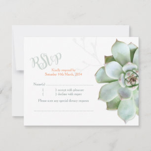 Elegant Land Succulent Bröllop OSA Kort