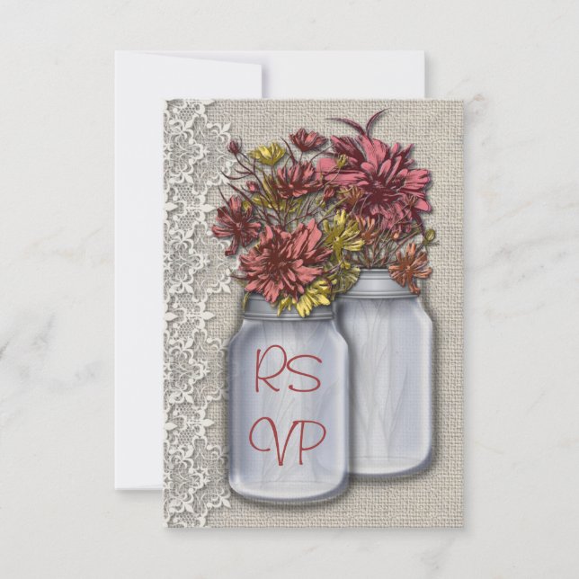 Elegant Landsbygdscharm Masonburk RSVP-inbjudan OSA Kort (Framsida)