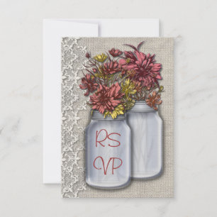 Elegant Landsbygdscharm Masonburk RSVP-inbjudan OSA Kort