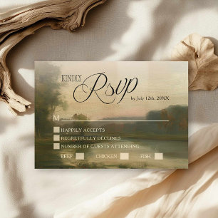 Elegant Landskaps Konst Bröllop RSVP-kort OSA Kort
