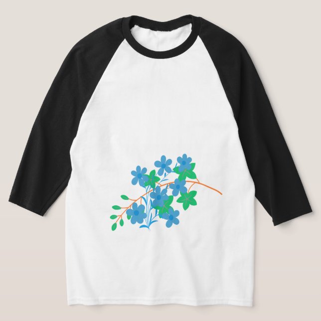 Elegant lång blad linjekonst | Minimal botanisk  T Shirt (Laydown)