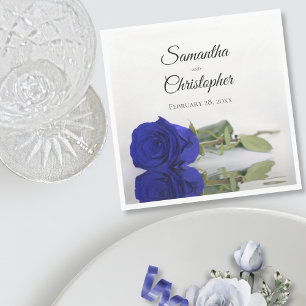 Elegant Långsiktigt Royal Blått Ro Bröllop Pappersservett