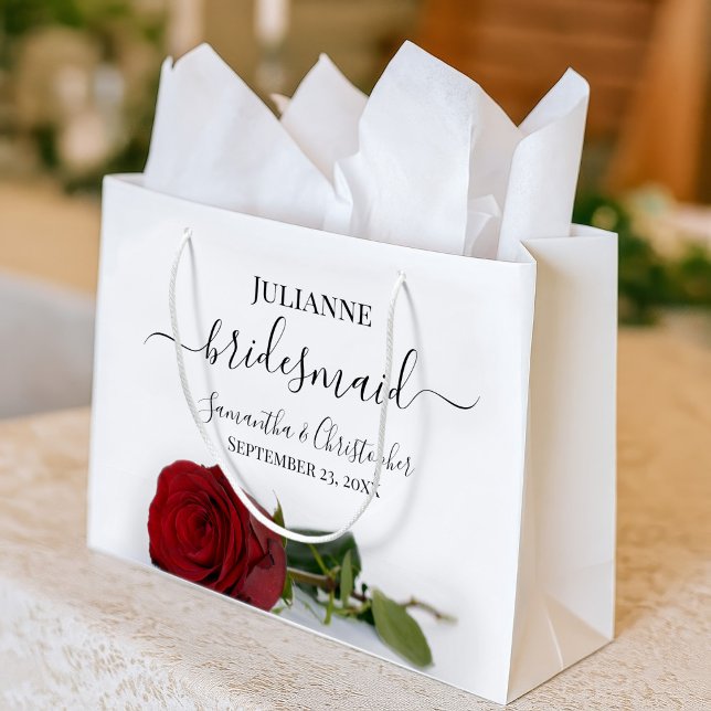 Elegant Långstjälkad Röd Ros Brudtärna Bröllop (Skapare uppladdad)
