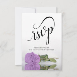 Elegant långstjälkig lila rosa bröllop OSA kort