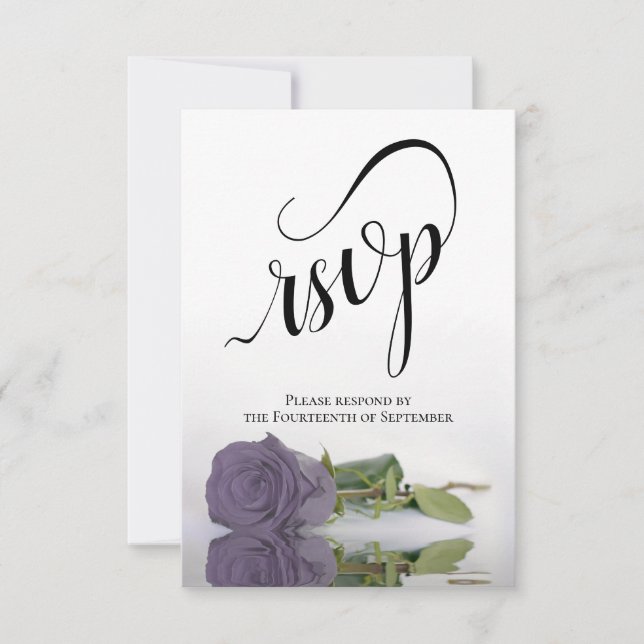 Elegant Långtidsammad damm Lila Ro Bröllop OSA Kort (Framsida)