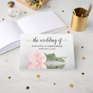 Elegant Långvarigt emmat  Rosa ros Bröllop Gästböcker