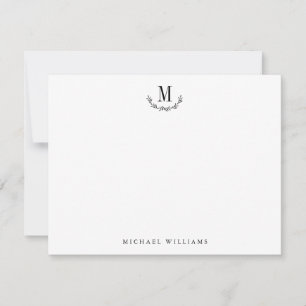 Elegant lantlig brevpapper för vildskogMonogram Anteckningskort