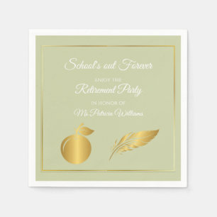 Elegant Lärare Golden Pastel Pension Party Pappersservett