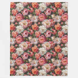 Elegant Large Ro Blooms Fleece Blanket
