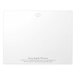Elegant Large Yoga Teacher Grått Lotus Flower Anteckningsblock