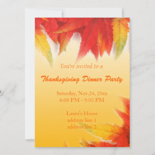 Elegant, läs löv thanksgiving middag party inbjudningar
